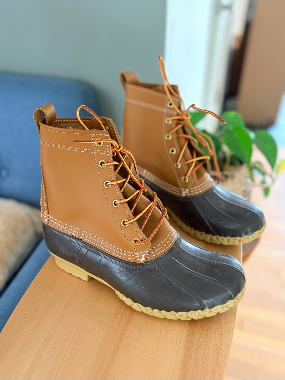 90s L.L.Bean Duck Boots Brown Leather Women’s Sz 7